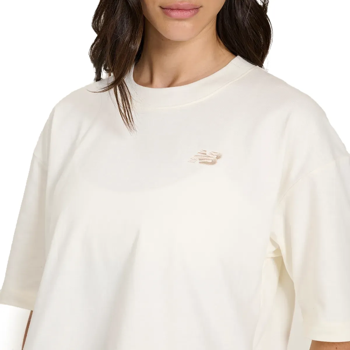 New Balance Cropped WT43536B-SST F CROPPED SMALL L Off White Algodao -1-